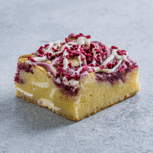 Raspberry & White Chocolate Blondie